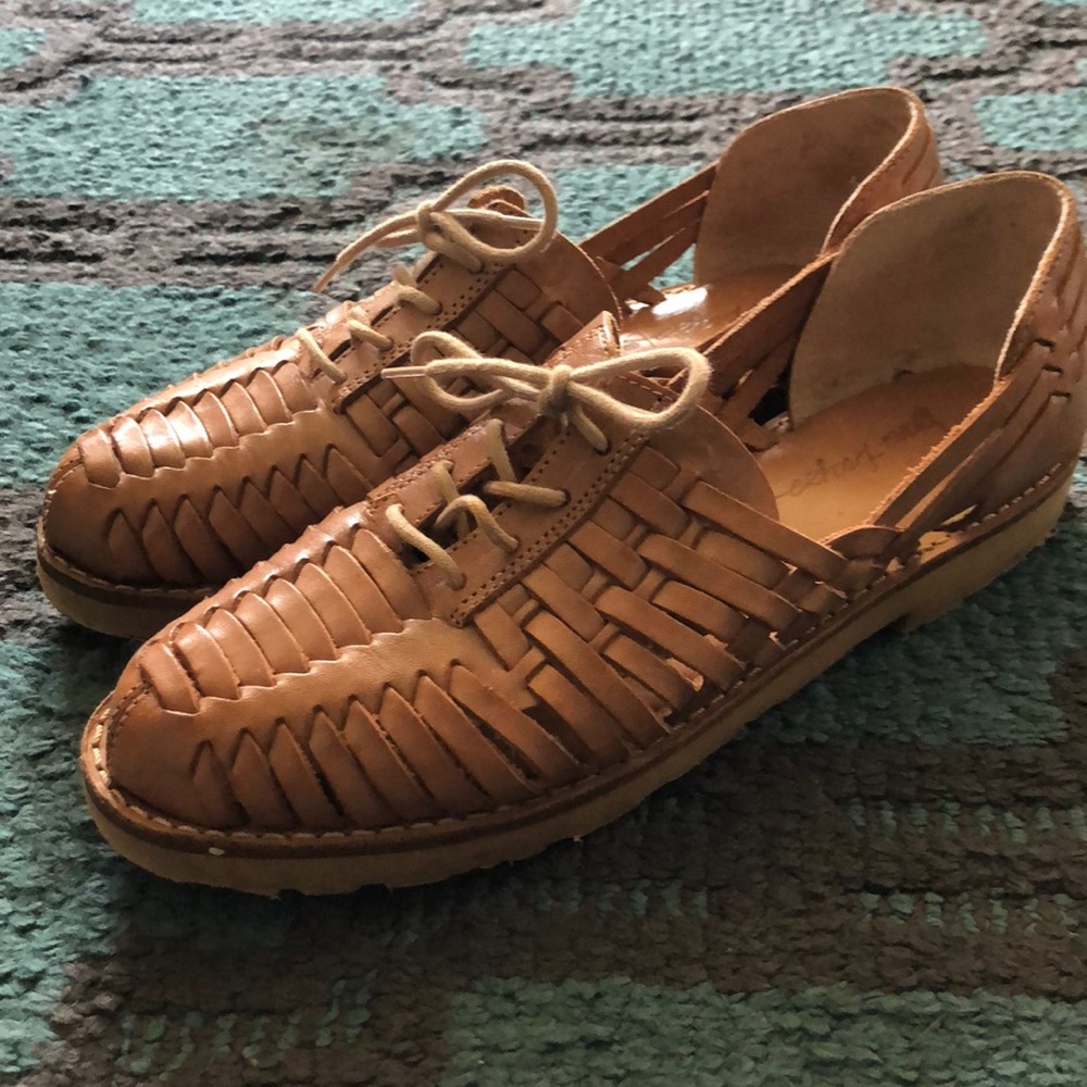 Leather Vintage Huarache style shoes /sandal